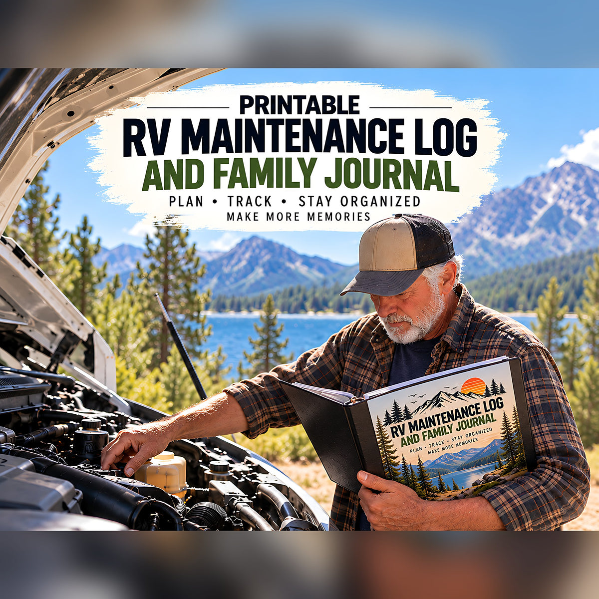 RV Maintenance Log & Campsite Journal – 56-Page Printable for 3 Ring Binder